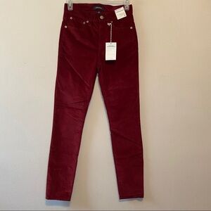 J. Crew Red High Rise Toothpick Pants Size 25